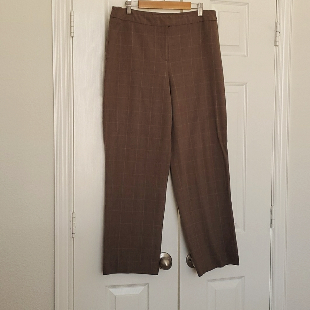 Macy's Style & Co. Petite 14 p brown plaid pants
